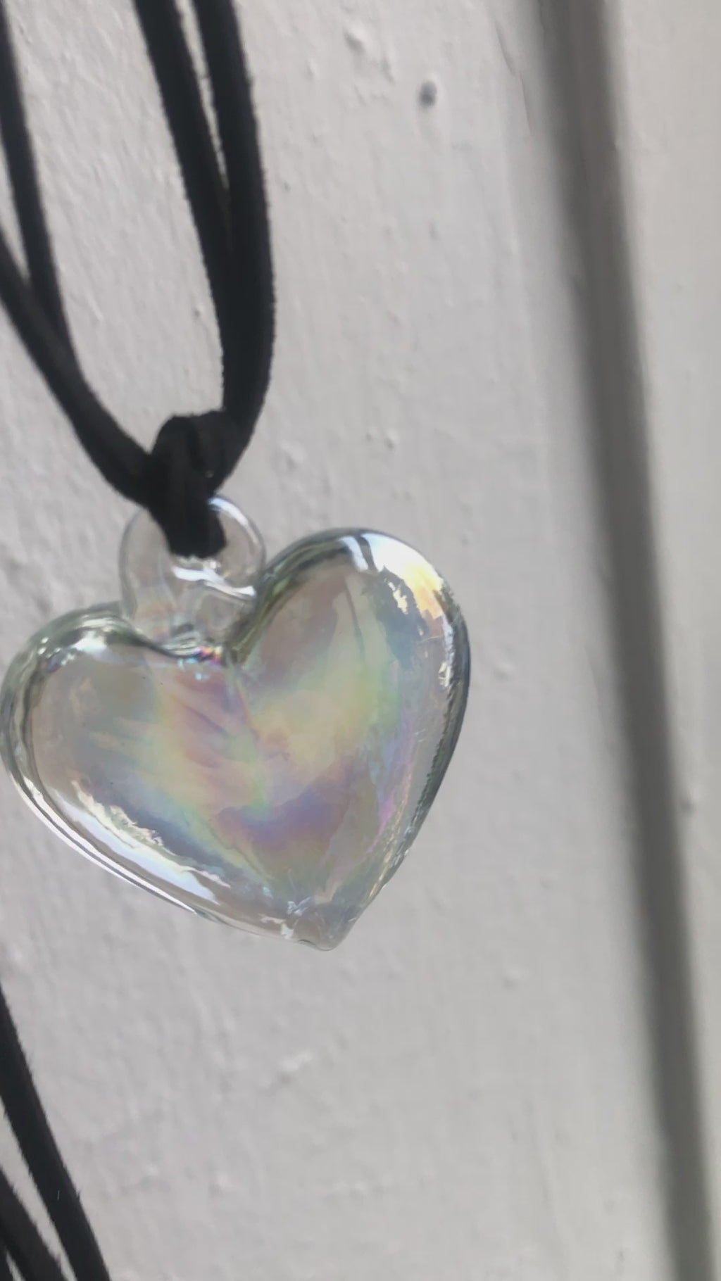 AB Glass Heart Pendant Necklace