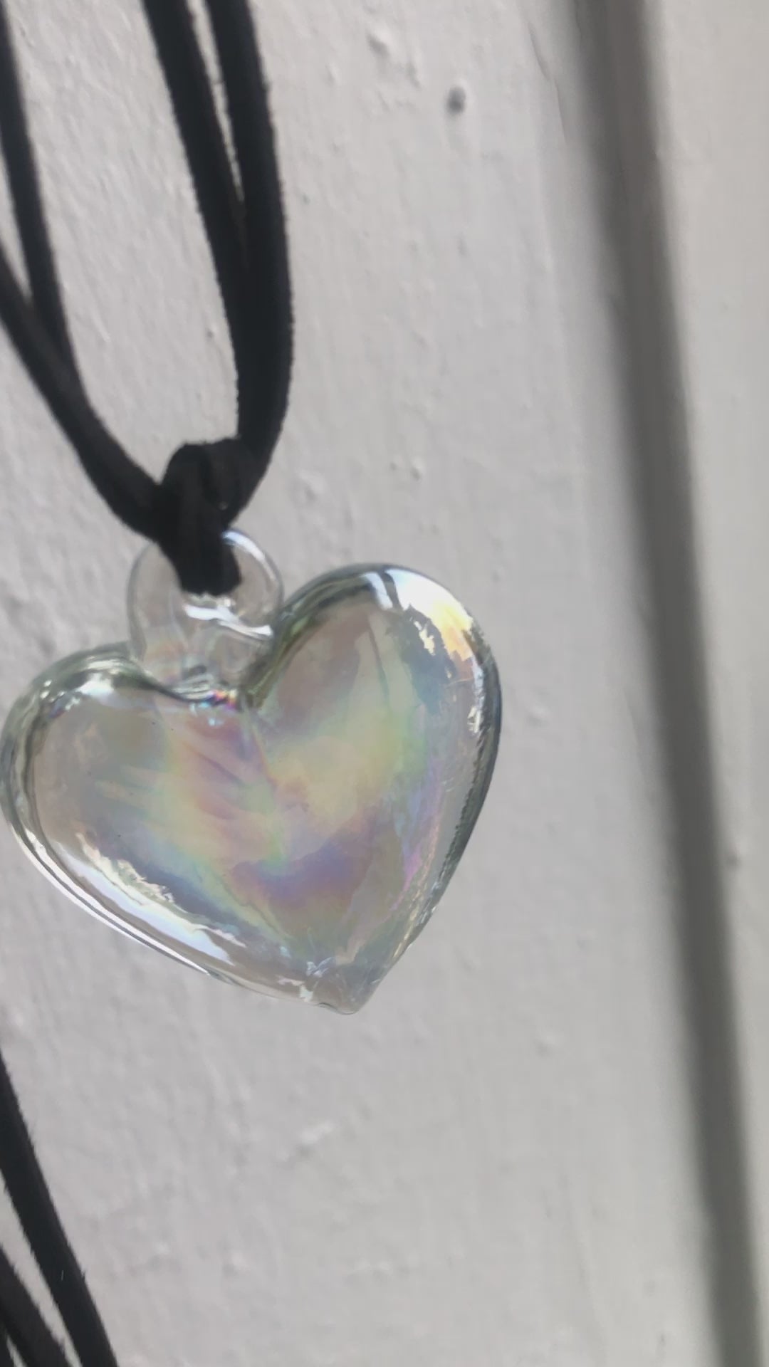AB Glass Heart Pendant Necklace