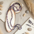 Purple Stones and Glass Beaded Long Necklace - Silver Chamber Jewellery Store