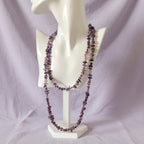 Purple Stones and Glass Beaded Long Necklace - Silver Chamber Jewellery Store