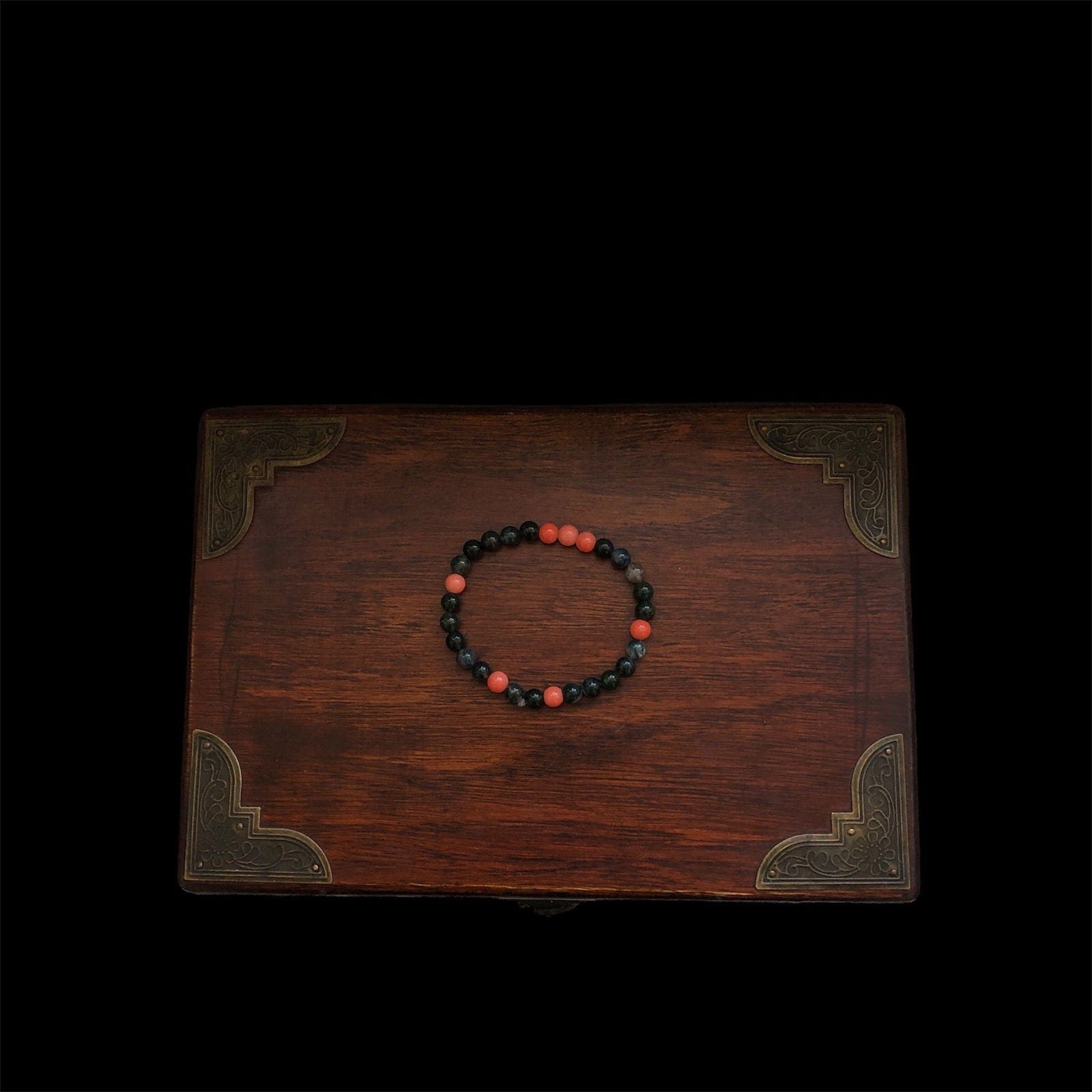 Red Jade and Moss Agate Beaded Bracelet Silver Chamber Jewellery Store