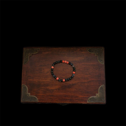 Red Jade and Moss Agate Beaded Bracelet Silver Chamber Jewellery Store