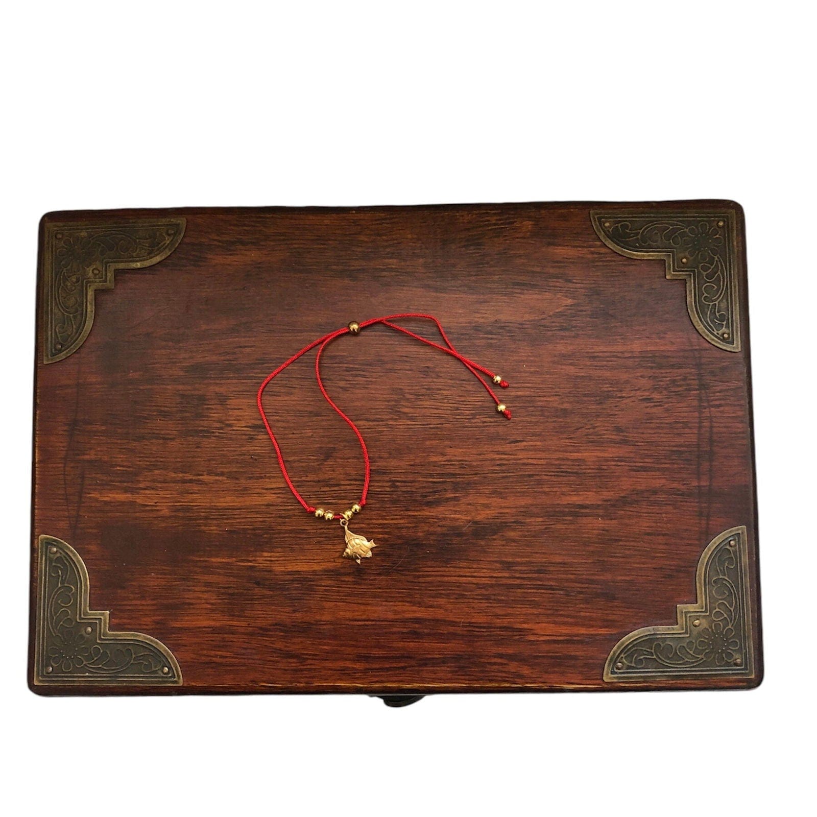 Red String Adjustable Bracelet with Gold Plated Charm Silver Chamber Jewellery Store