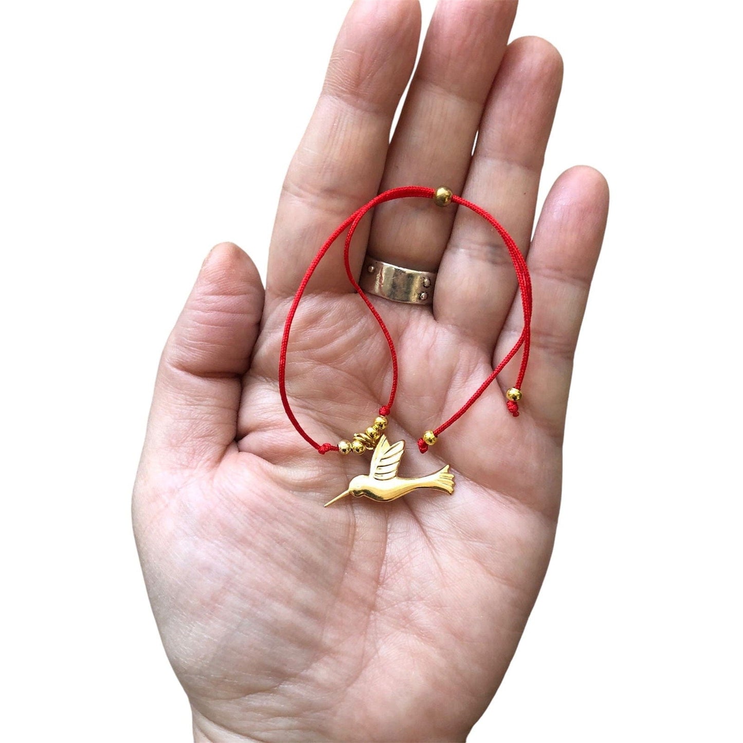 Red String Adjustable Bracelet with Gold Plated Charm Silver Chamber Jewellery Store