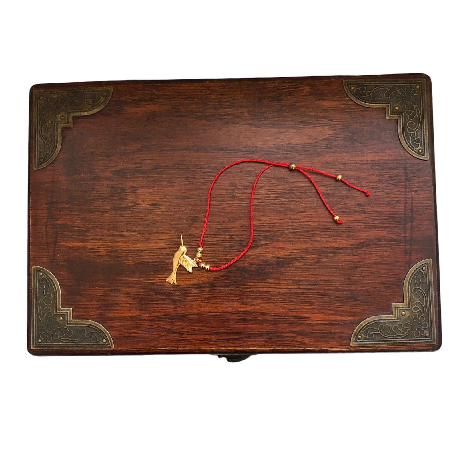 Red String Adjustable Bracelet with Gold Plated Charm Silver Chamber Jewellery Store