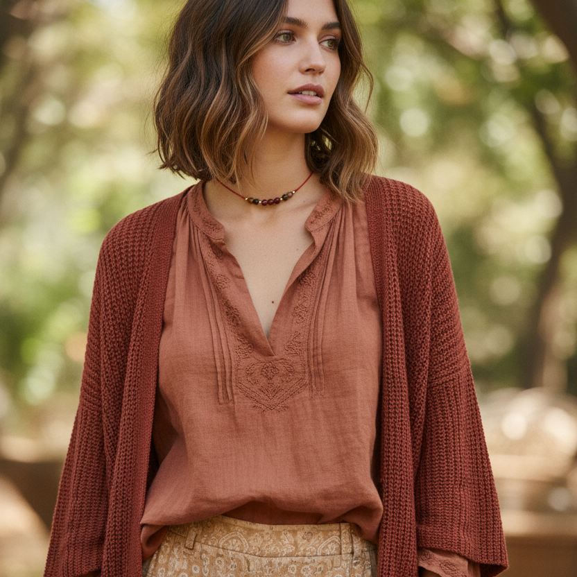 Red thread choker necklace with carnelian and agate