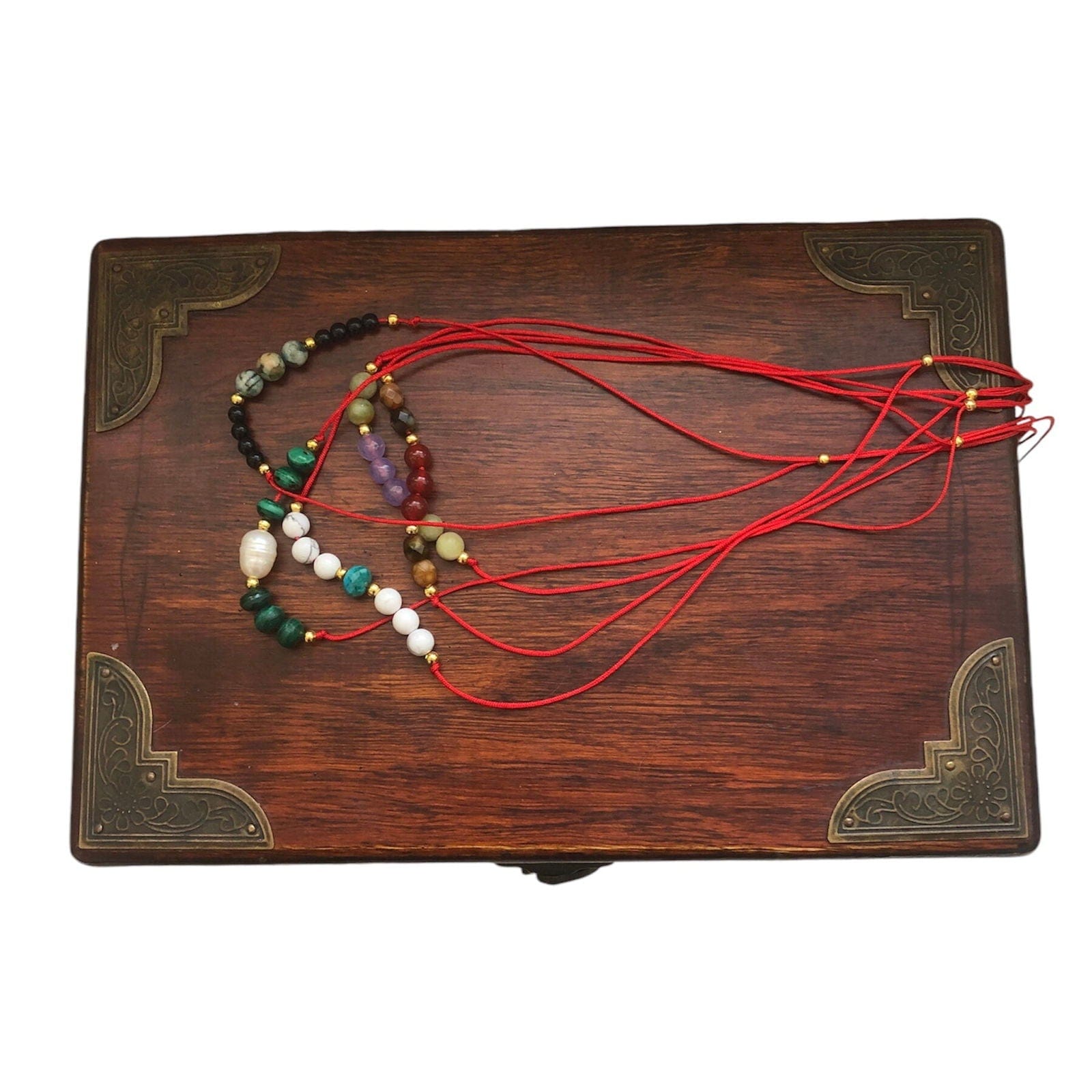 Red Thread Choker Necklace with Carnelian & Agate Silver Chamber Jewellery Store