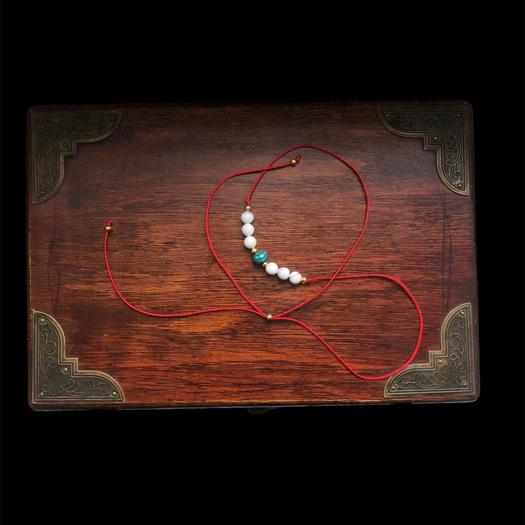 Red Thread Choker Necklace with Howlite & Turquoise Silver Chamber Jewellery Store