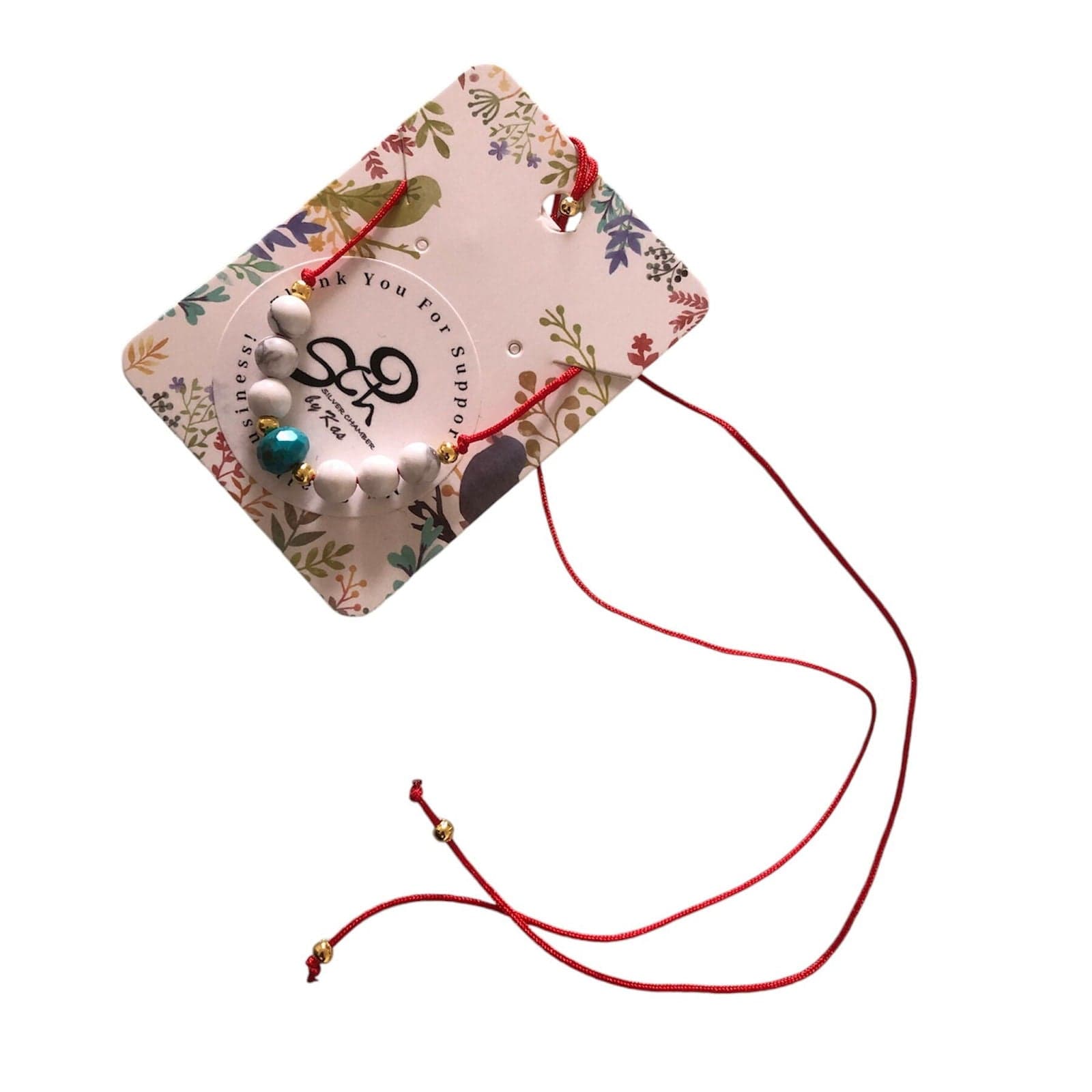 Red Thread Choker Necklace with Howlite & Turquoise Silver Chamber Jewellery Store