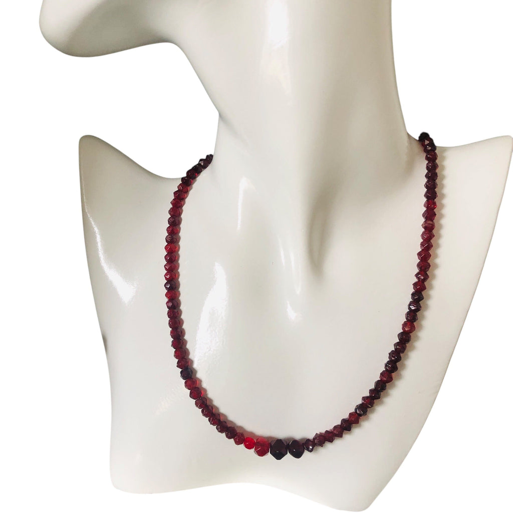 Red Vintage Beaded Necklace Silver Chamber Jewellery Store