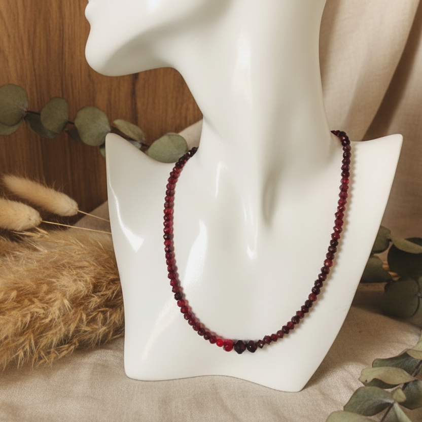 Red Vintage Beaded Necklace - Silver Chamber Jewellery Store