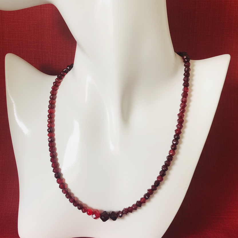 Red Vintage Beaded Necklace