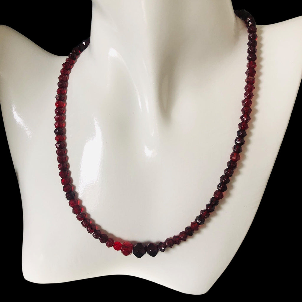 Red Vintage Beaded Necklace Silver Chamber Jewellery Store