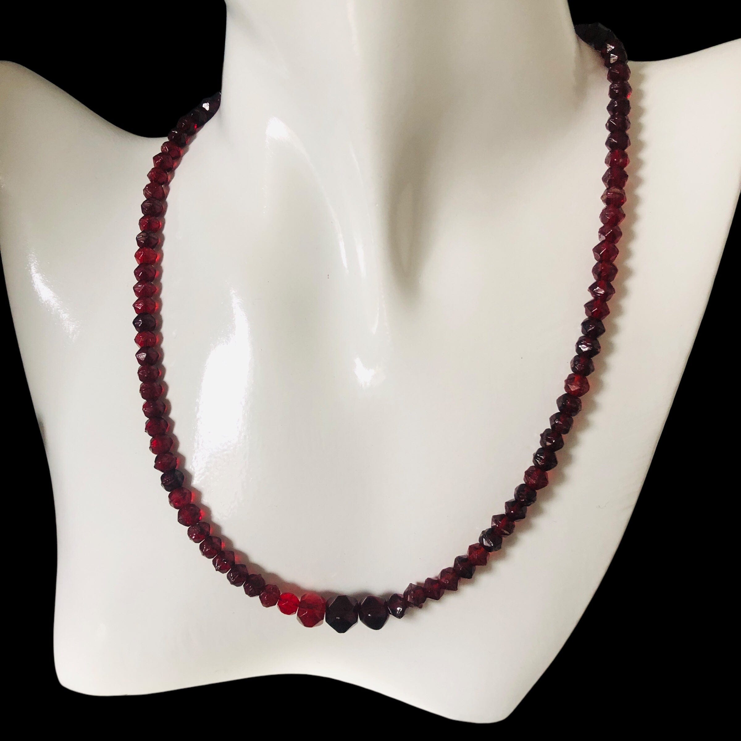 Red Vintage Beaded Necklace Silver Chamber Jewellery Store