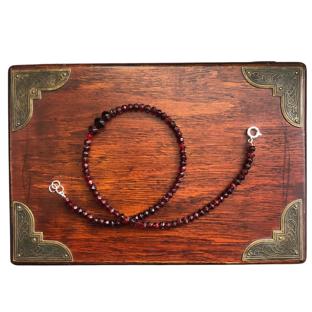 Red Vintage Beaded Necklace Silver Chamber Jewellery Store