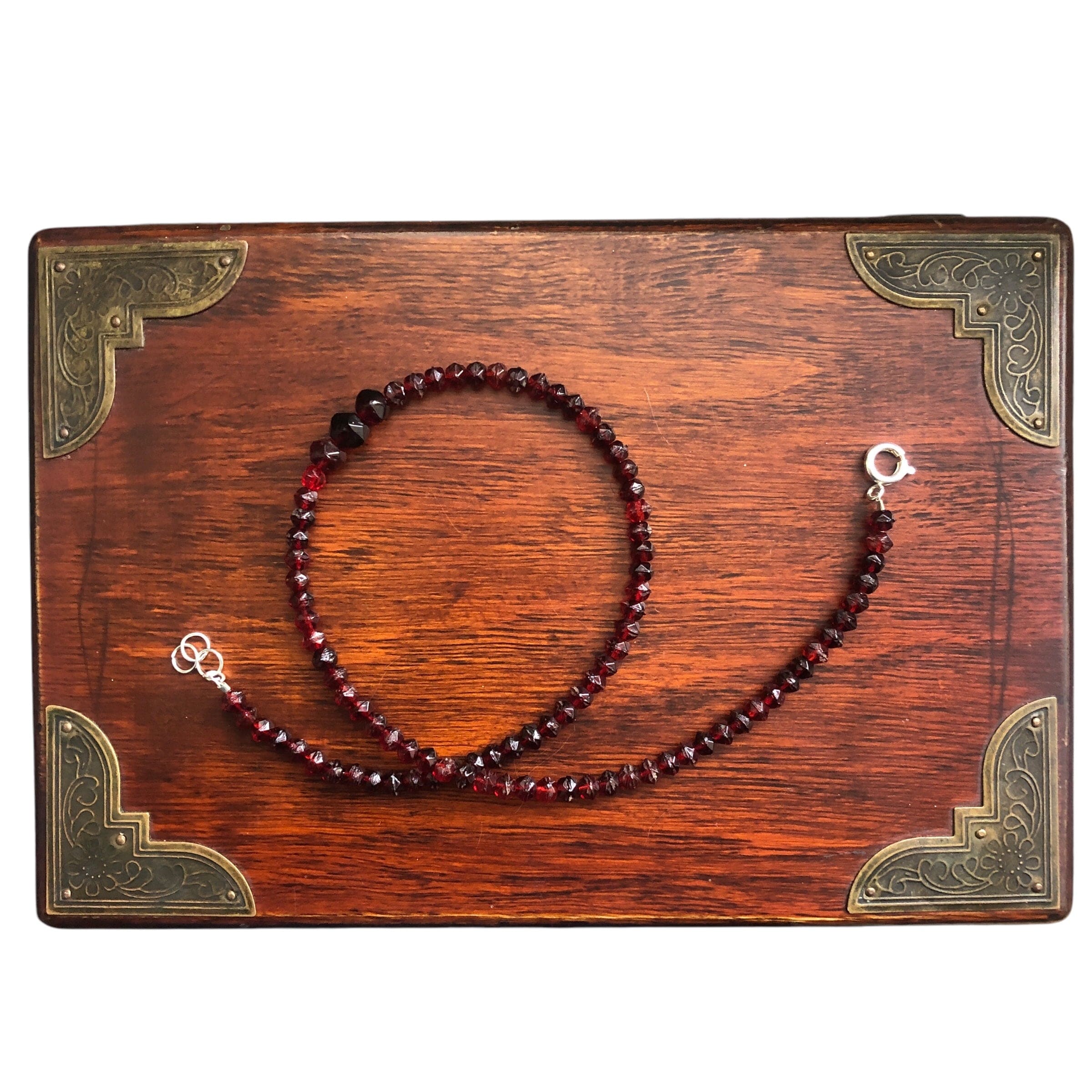 Red Vintage Beaded Necklace Silver Chamber Jewellery Store