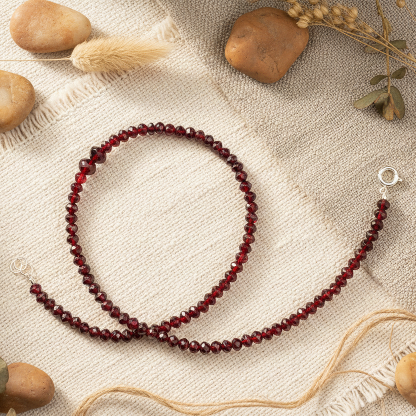 Red Vintage Beaded Necklace - Silver Chamber Jewellery Store