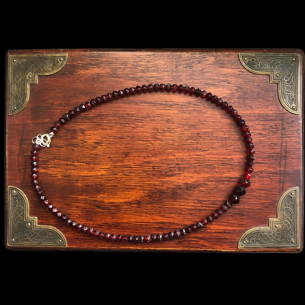 Red Vintage Beaded Necklace Silver Chamber Jewellery Store