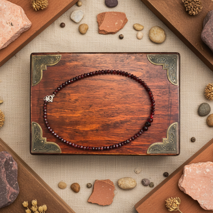 Red Vintage Beaded Necklace - Silver Chamber Jewellery Store