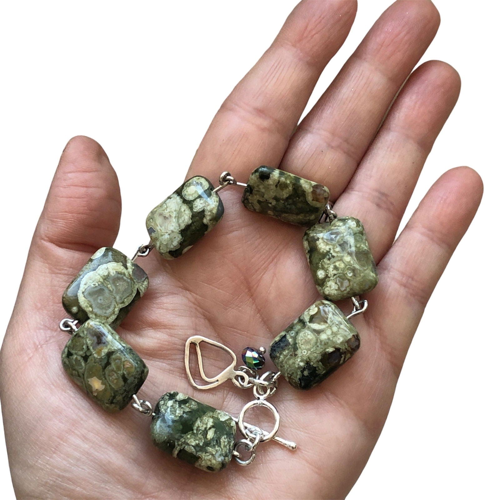 Rhyolite and 925 Silver Segmented Bracelet Silver Chamber Jewellery Store