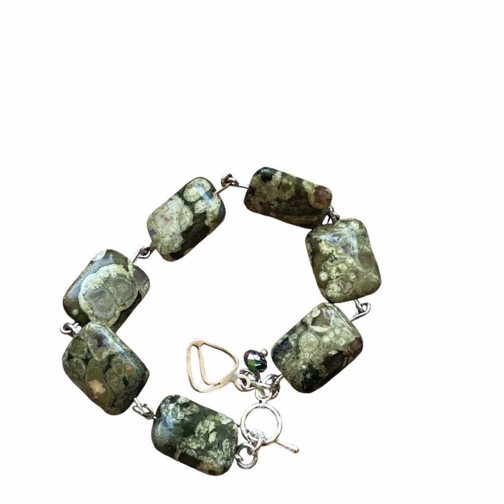 Rhyolite and 925 Silver Segmented Bracelet Silver Chamber Jewellery Store