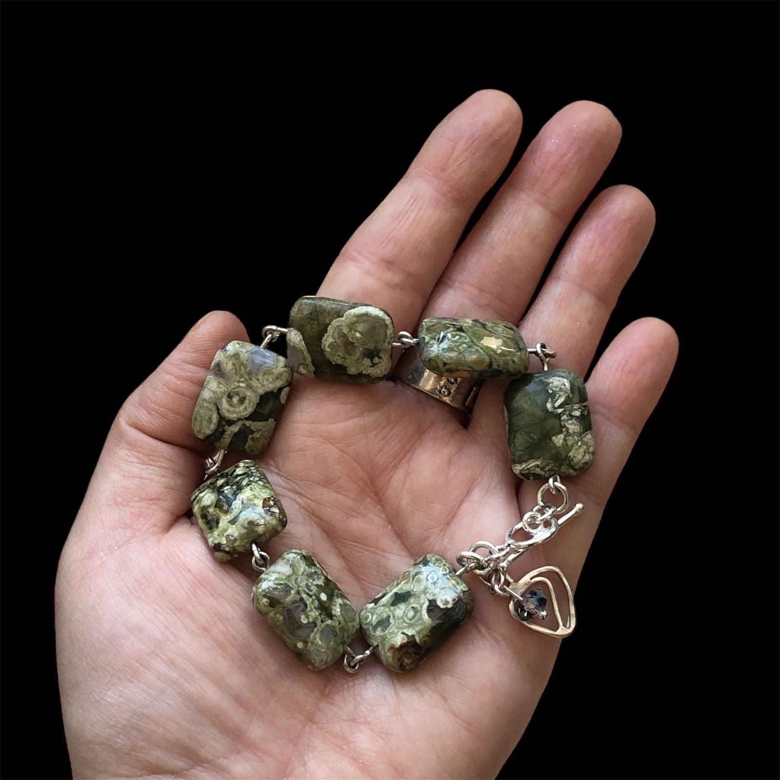 Rhyolite and 925 Silver Segmented Bracelet Silver Chamber Jewellery Store