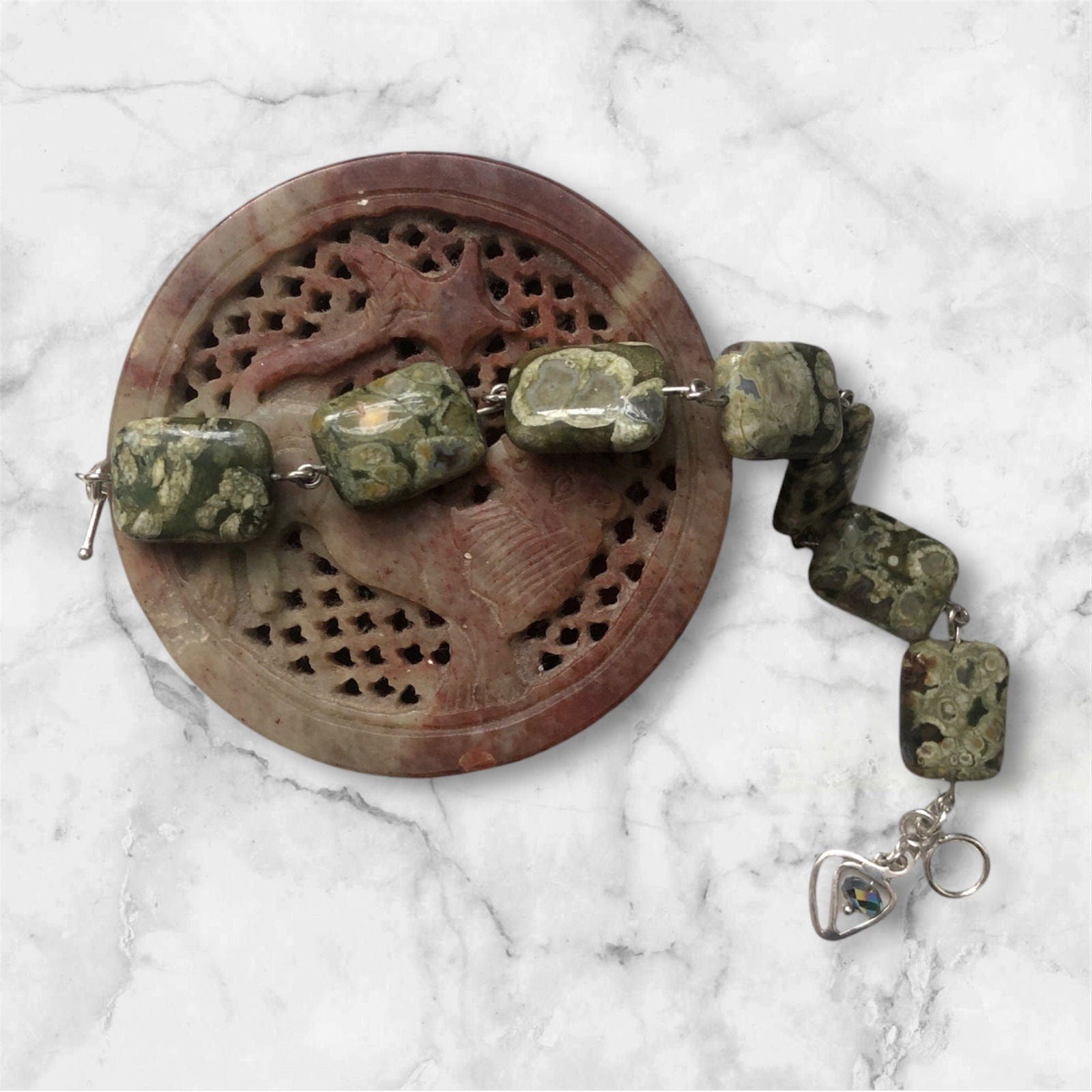 Rhyolite and 925 Silver Segmented Bracelet Silver Chamber Jewellery Store