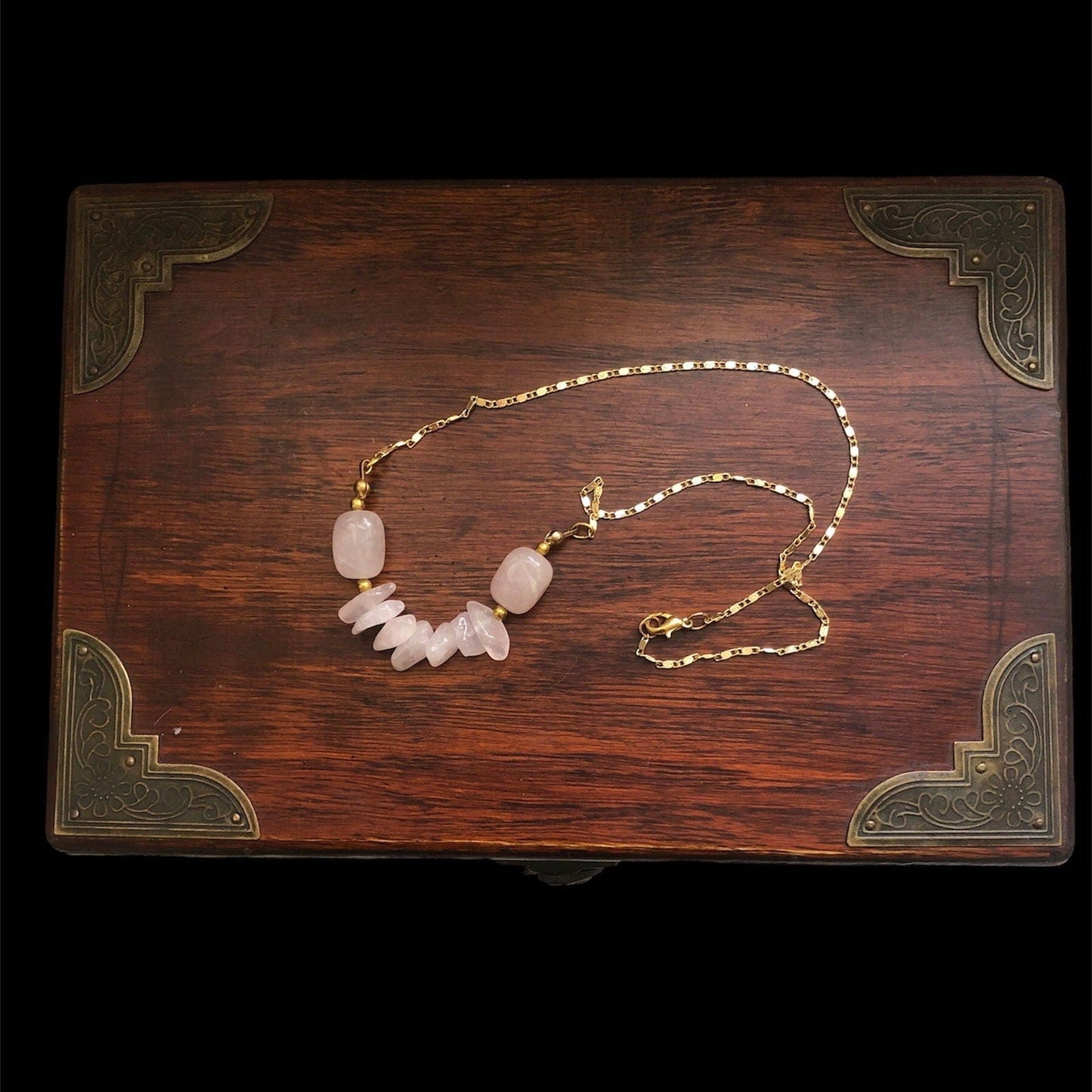 Rose Quartz Gold Plated Necklace Silver Chamber Jewellery Store