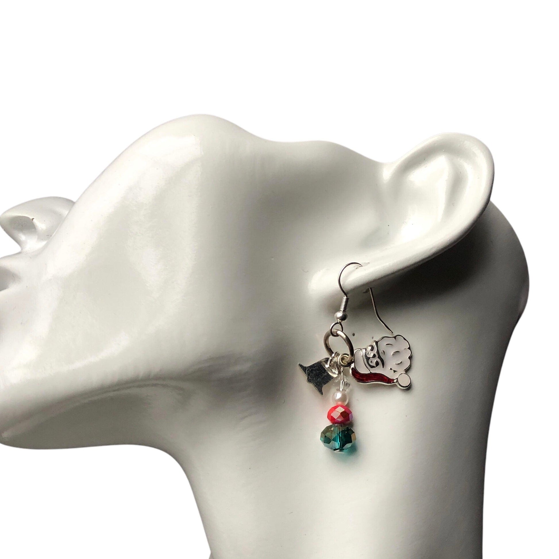 Santa Claus Dangle Earrings Silver Chamber Jewellery Store