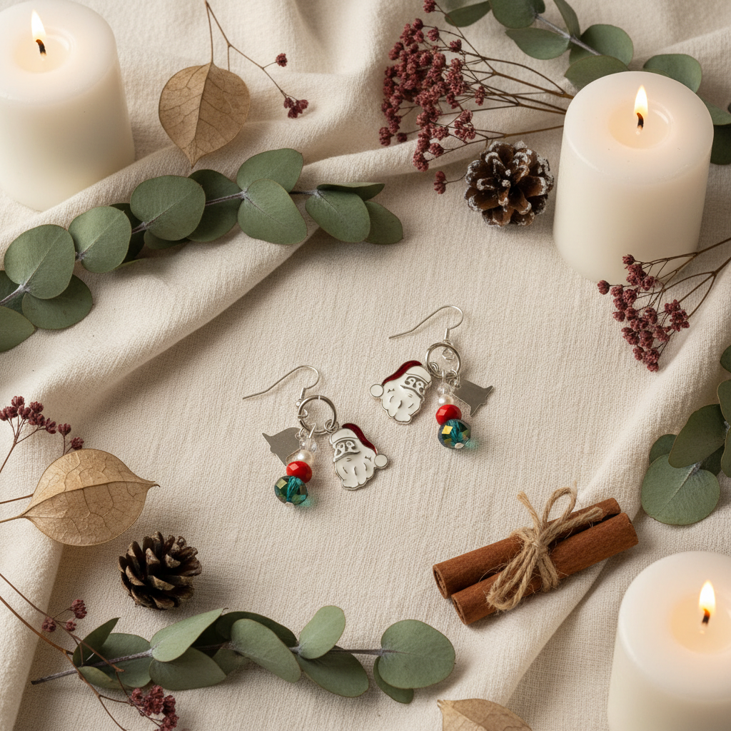 Santa Claus Dangle Earrings - Silver Chamber Jewellery Store