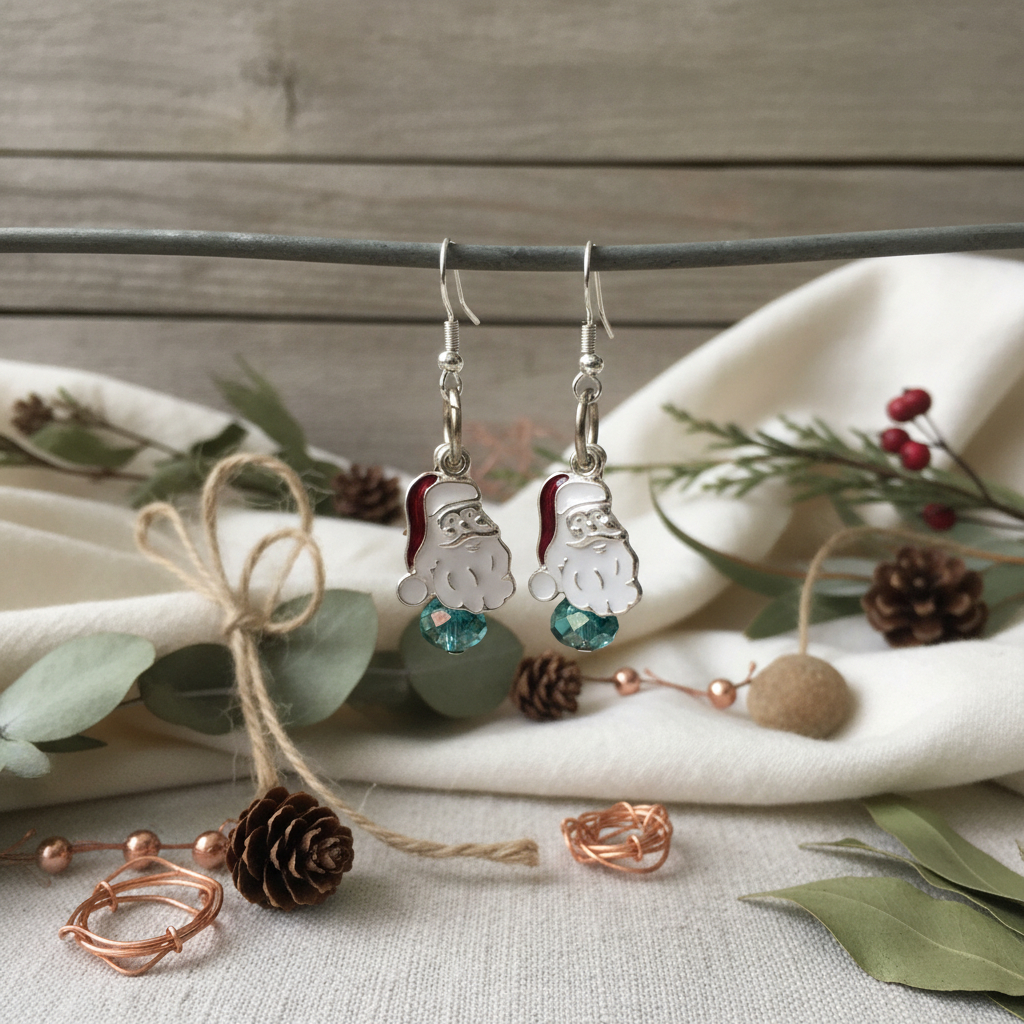 Santa Claus Dangle Earrings - Silver Chamber Jewellery Store