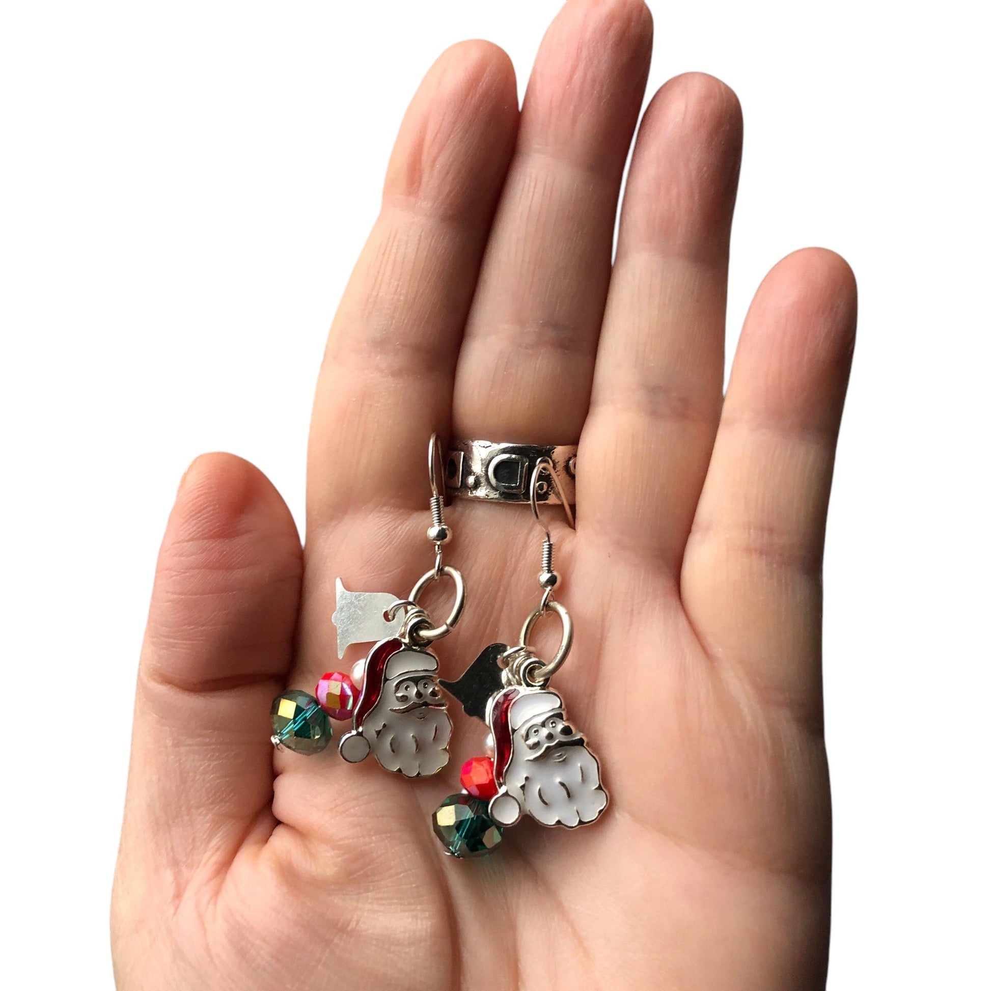 Santa Claus Dangle Earrings Silver Chamber Jewellery Store