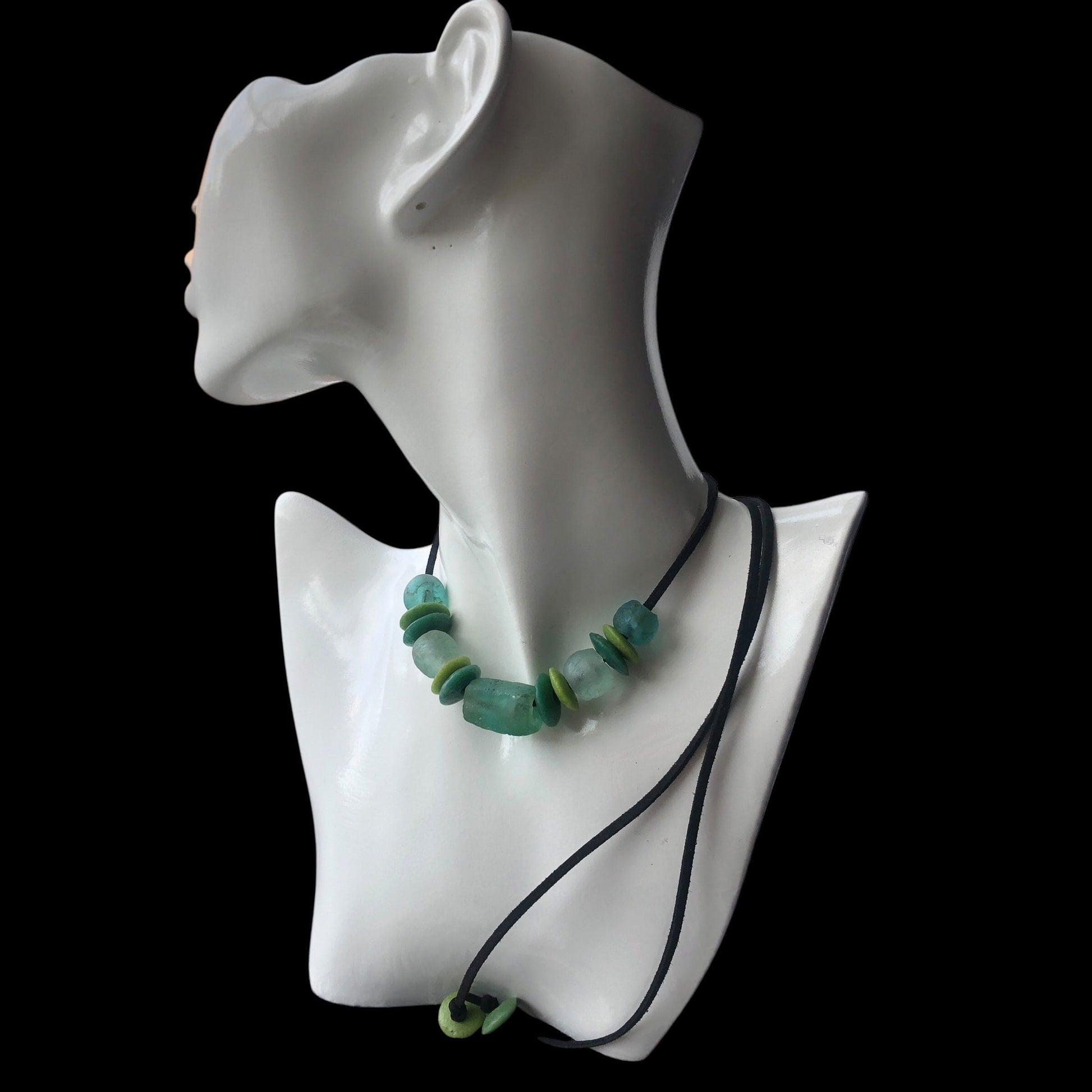 Sea Glass Beaded Necklace Silver Chamber Jewellery Store