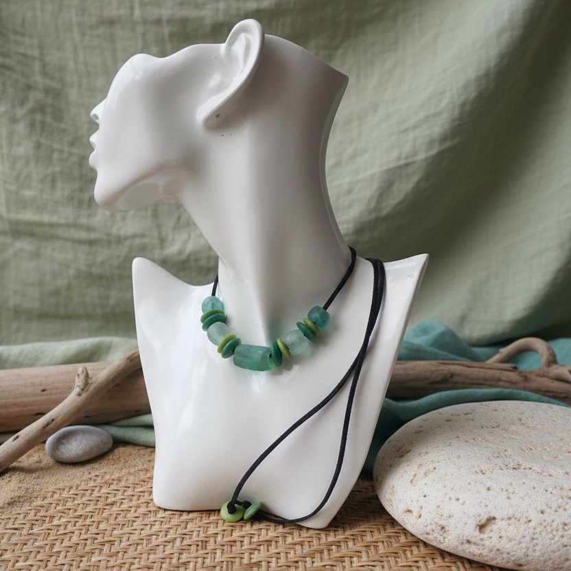 Sea Glass Beaded Necklace