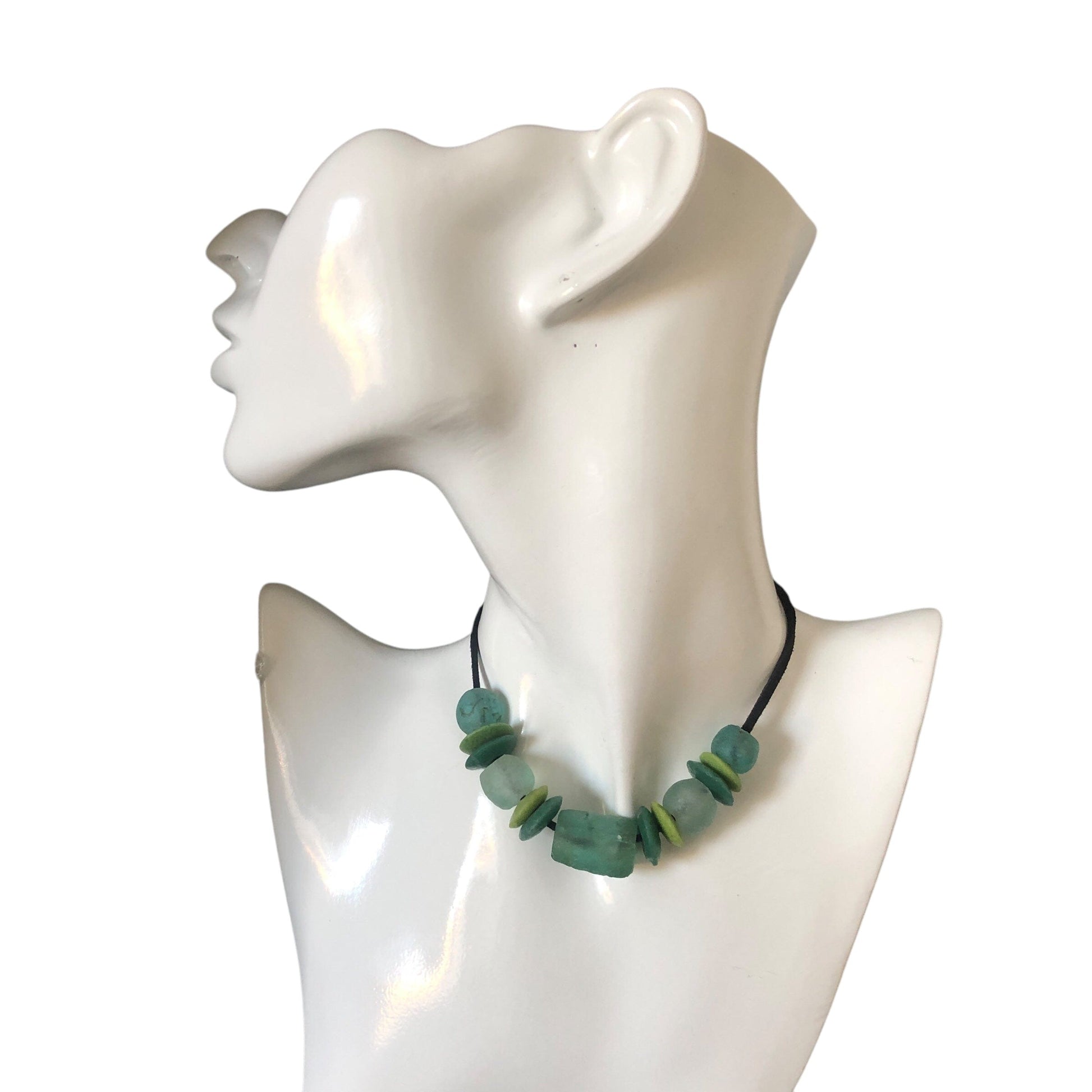 Sea Glass Beaded Necklace Silver Chamber Jewellery Store