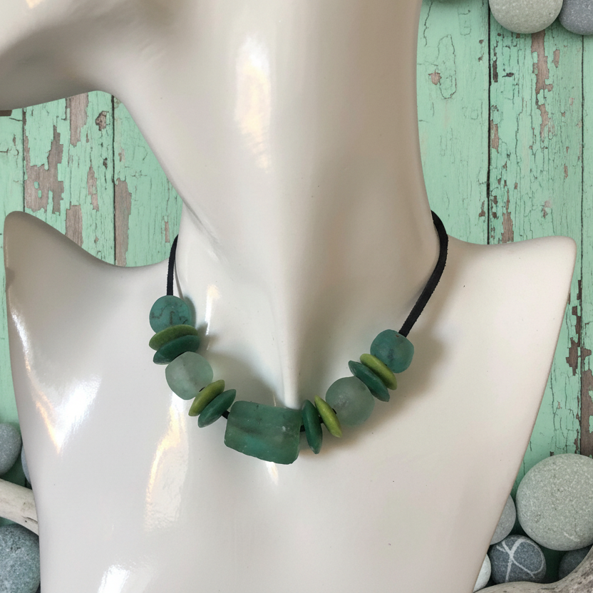 Sea Glass Beaded Necklace