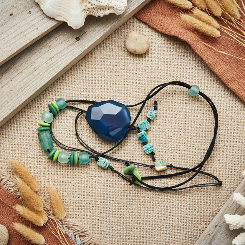 Sea Glass Beaded Necklace