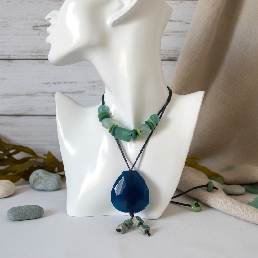 Sea Glass Beaded Necklace