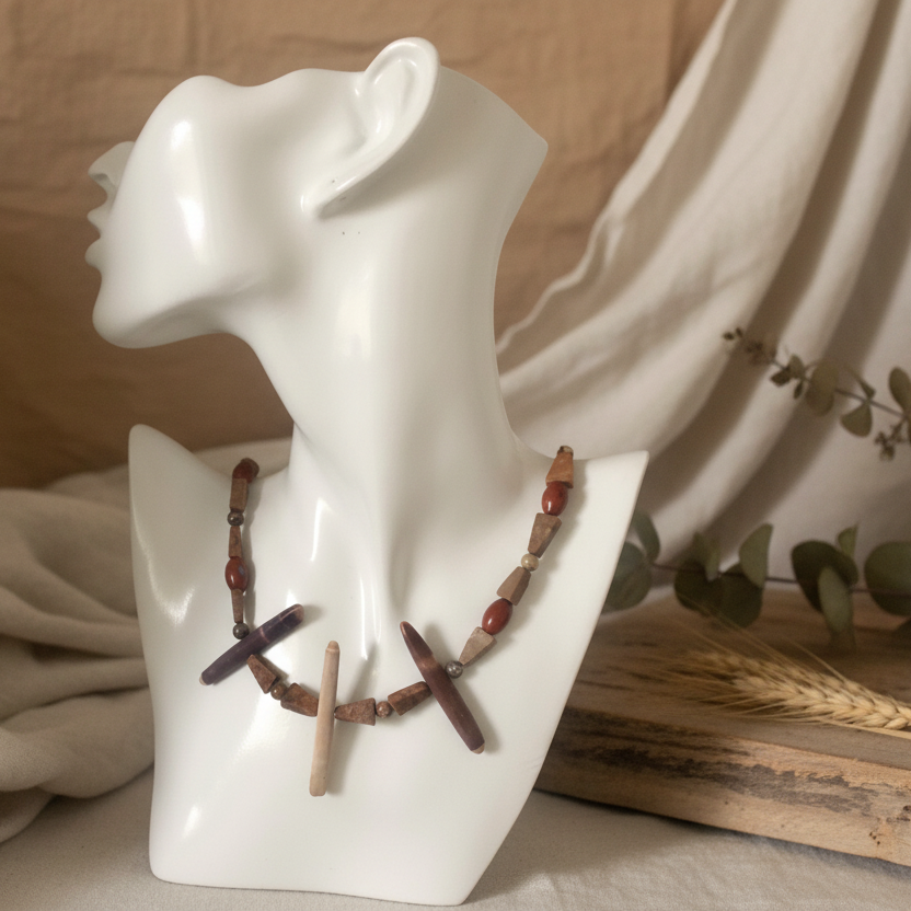 Sea Urchins and Jasper Beaded Necklace - Silver Chamber Jewellery Store