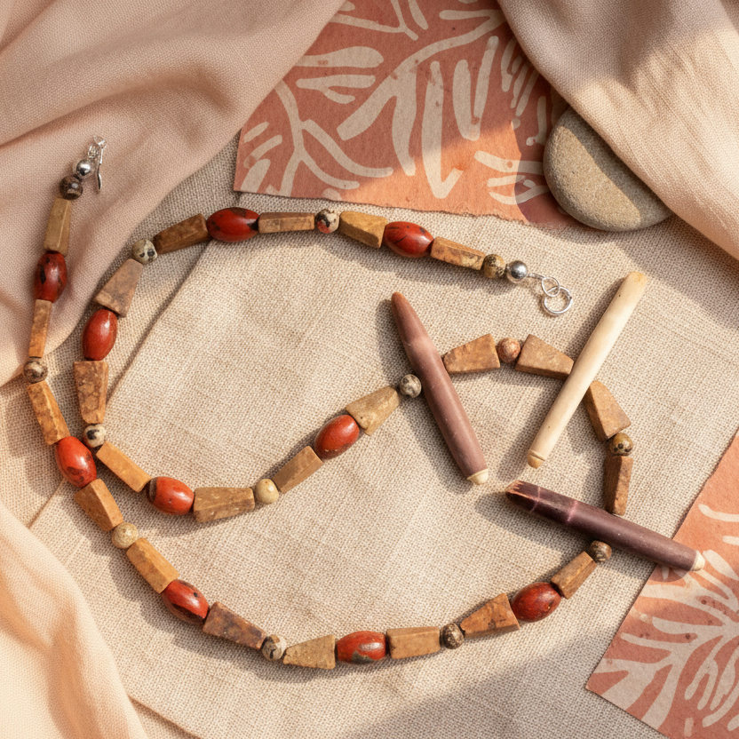 Sea Urchins and Jasper Beaded Necklace - Silver Chamber Jewellery Store