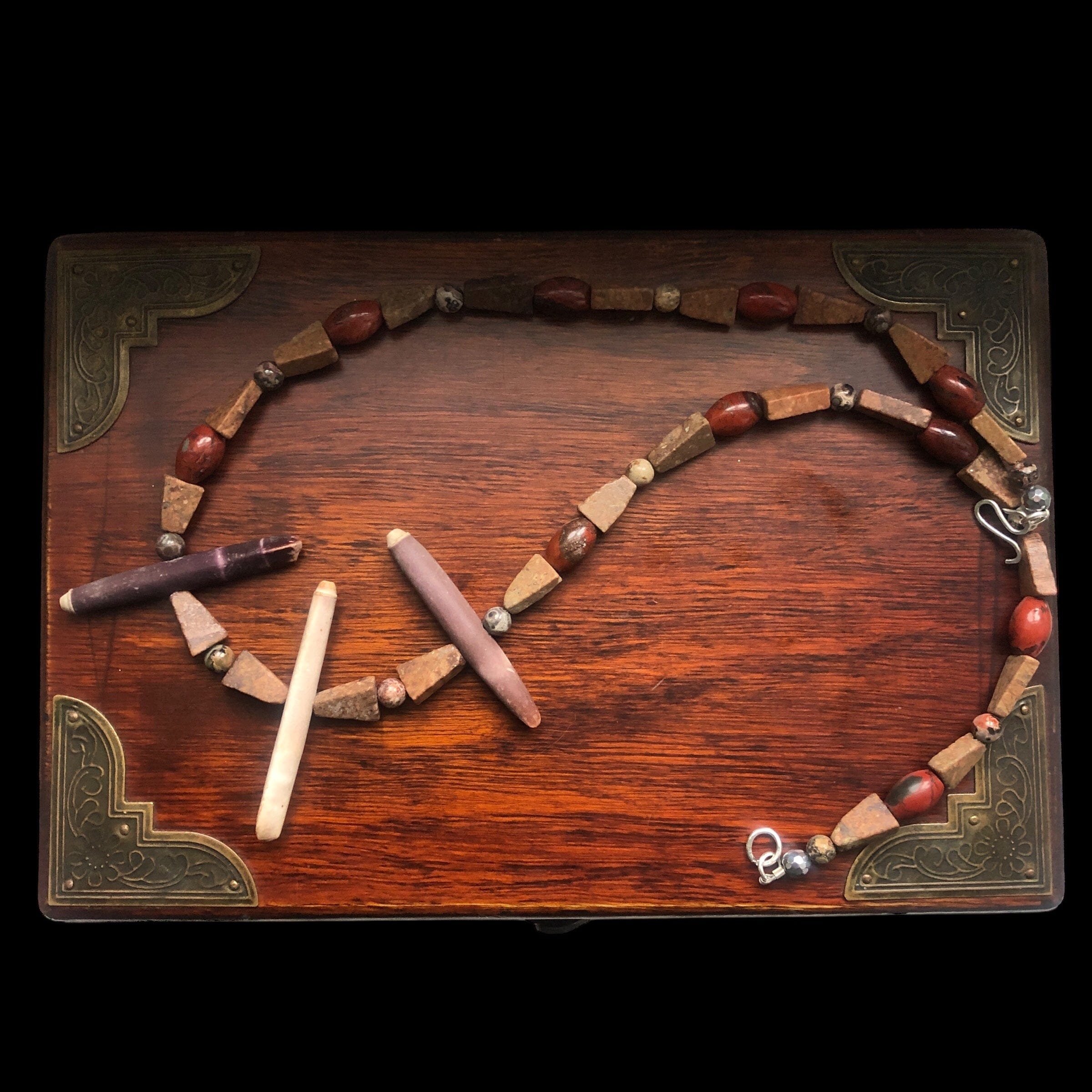 Sea Urchins and Jasper Beaded Necklace Silver Chamber Jewellery Store