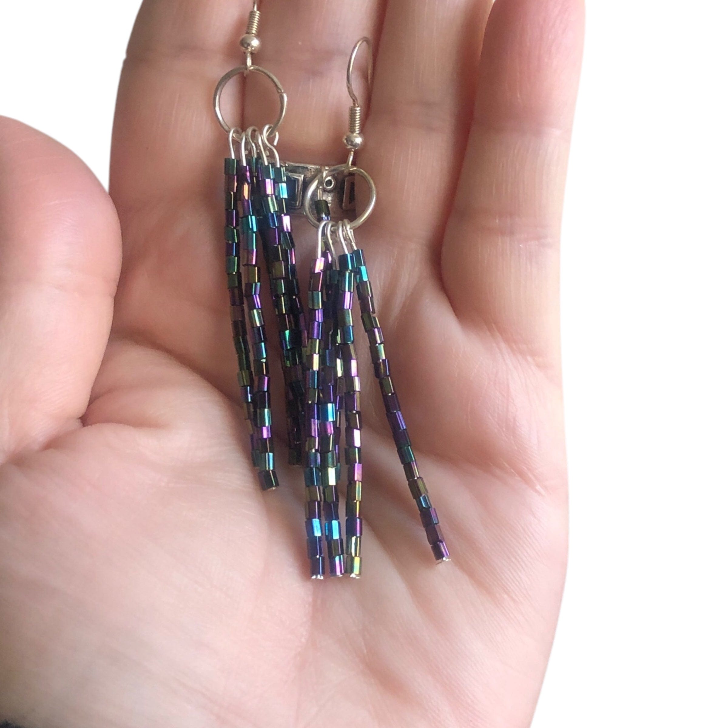 Shimmering AB Crystal Beaded Earrings Silver Chamber Jewellery Store