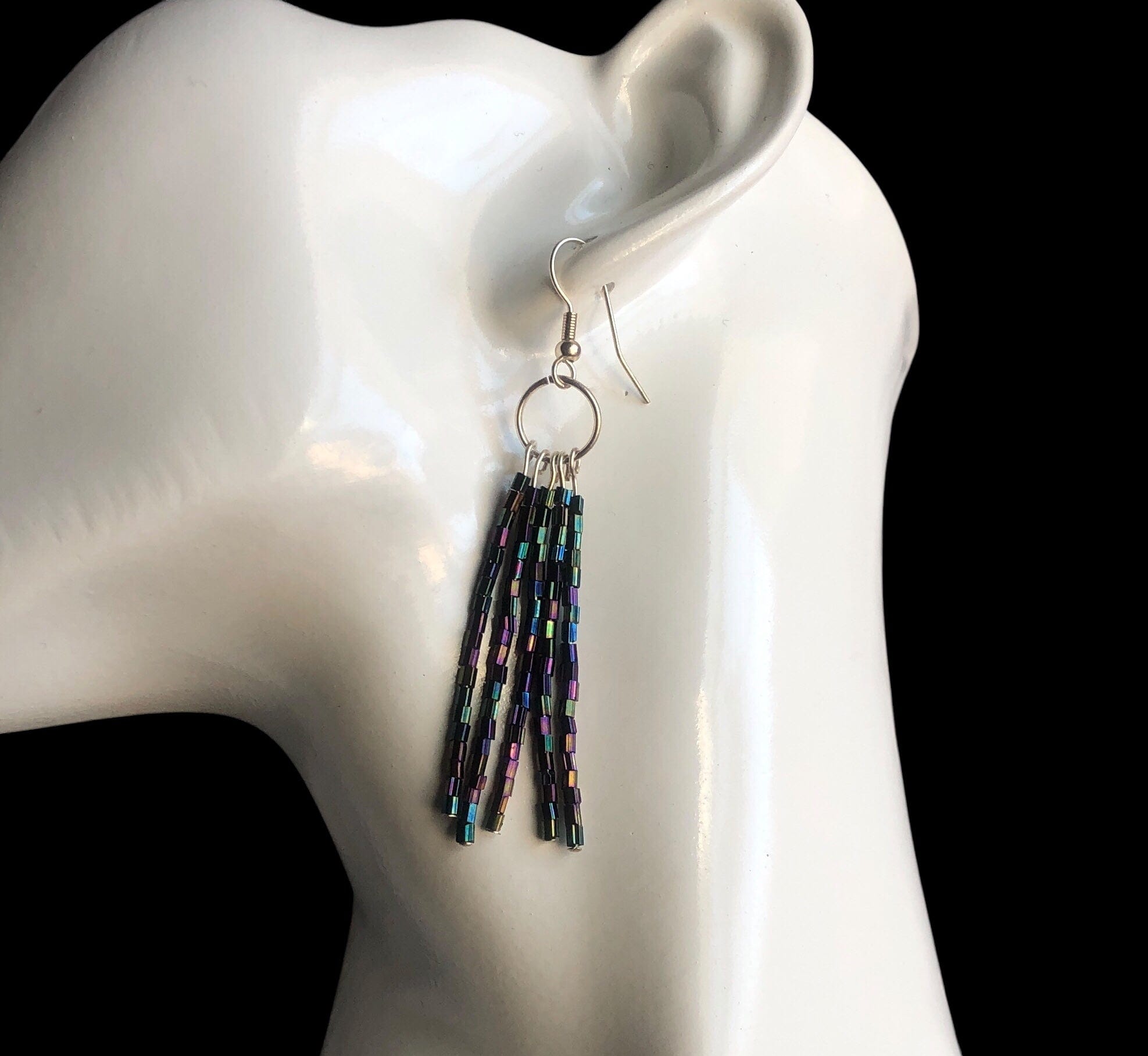 Shimmering AB Crystal Beaded Earrings Silver Chamber Jewellery Store