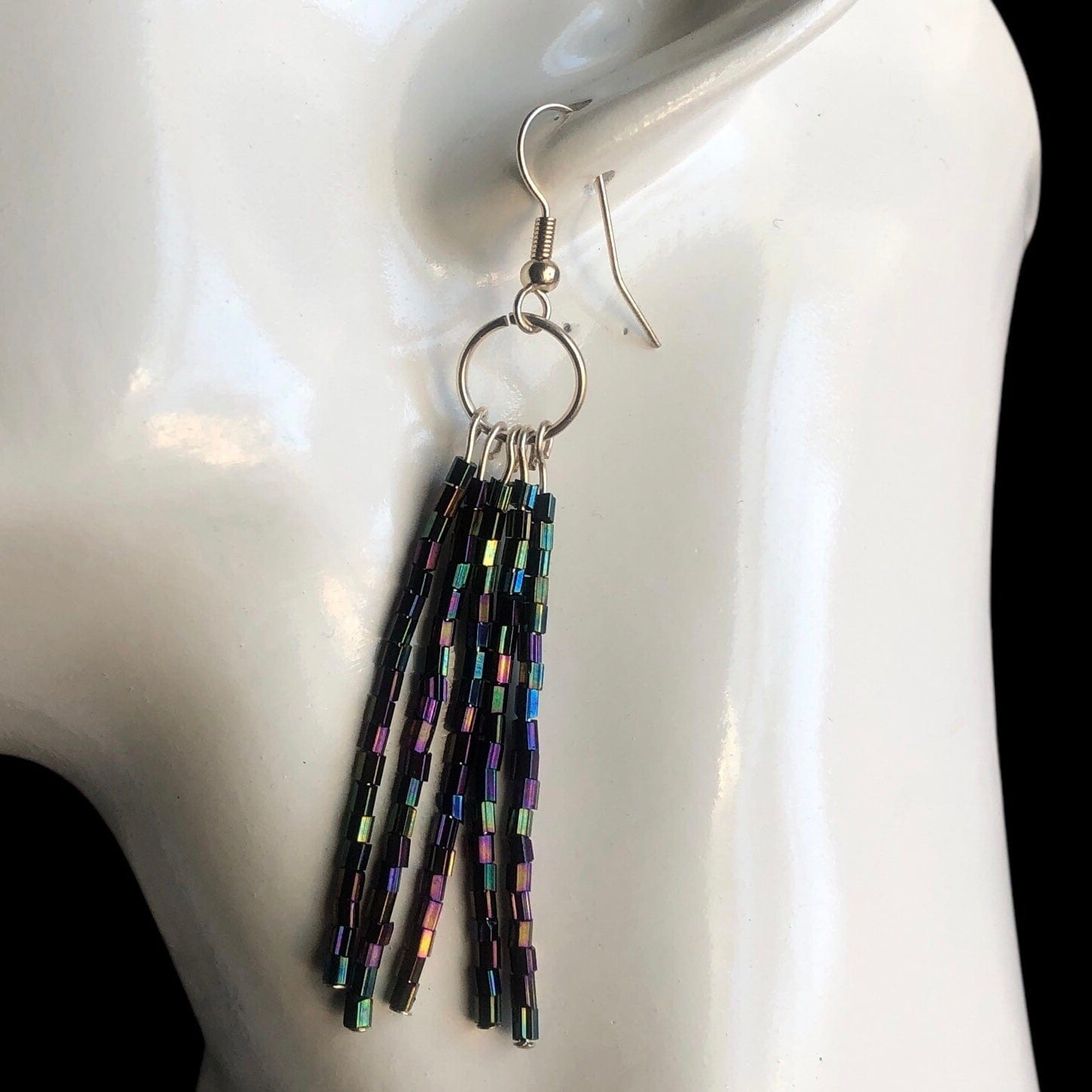 Shimmering AB Crystal Beaded Earrings Silver Chamber Jewellery Store