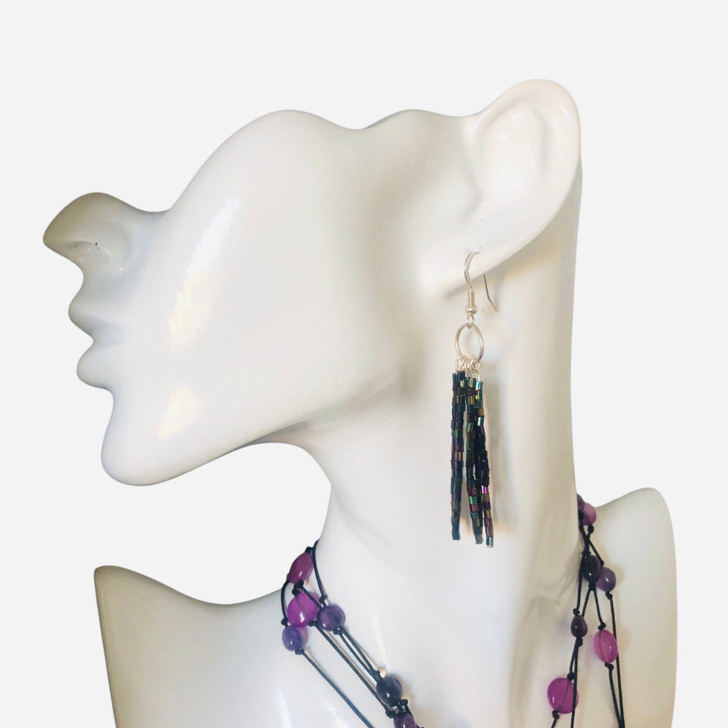 Shimmering AB Crystal Beaded Earrings Silver Chamber Jewellery Store