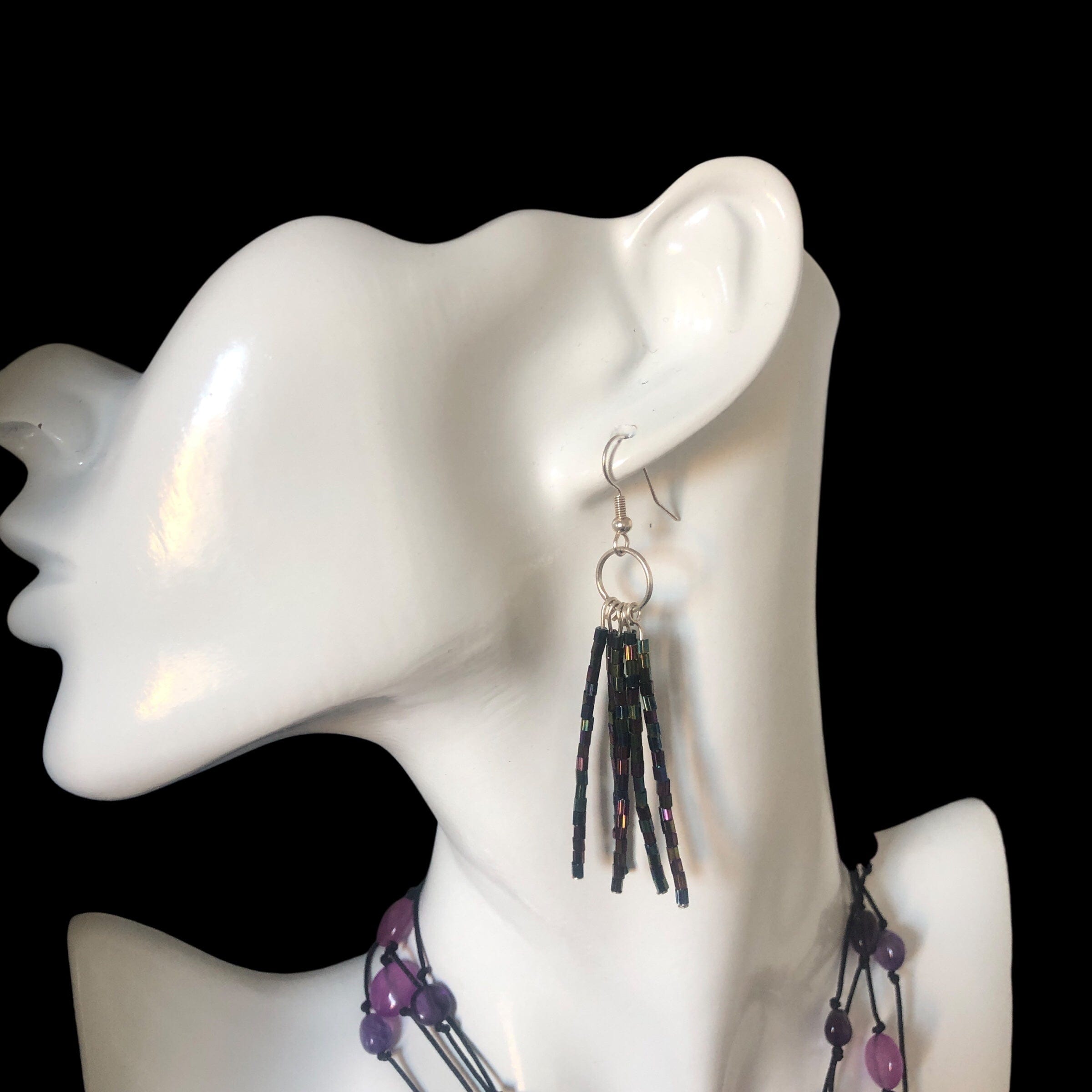 Shimmering AB Crystal Beaded Earrings Silver Chamber Jewellery Store