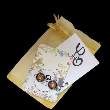 Silver Plated Dangle Earrings with Resin Silver Chamber Jewellery Store