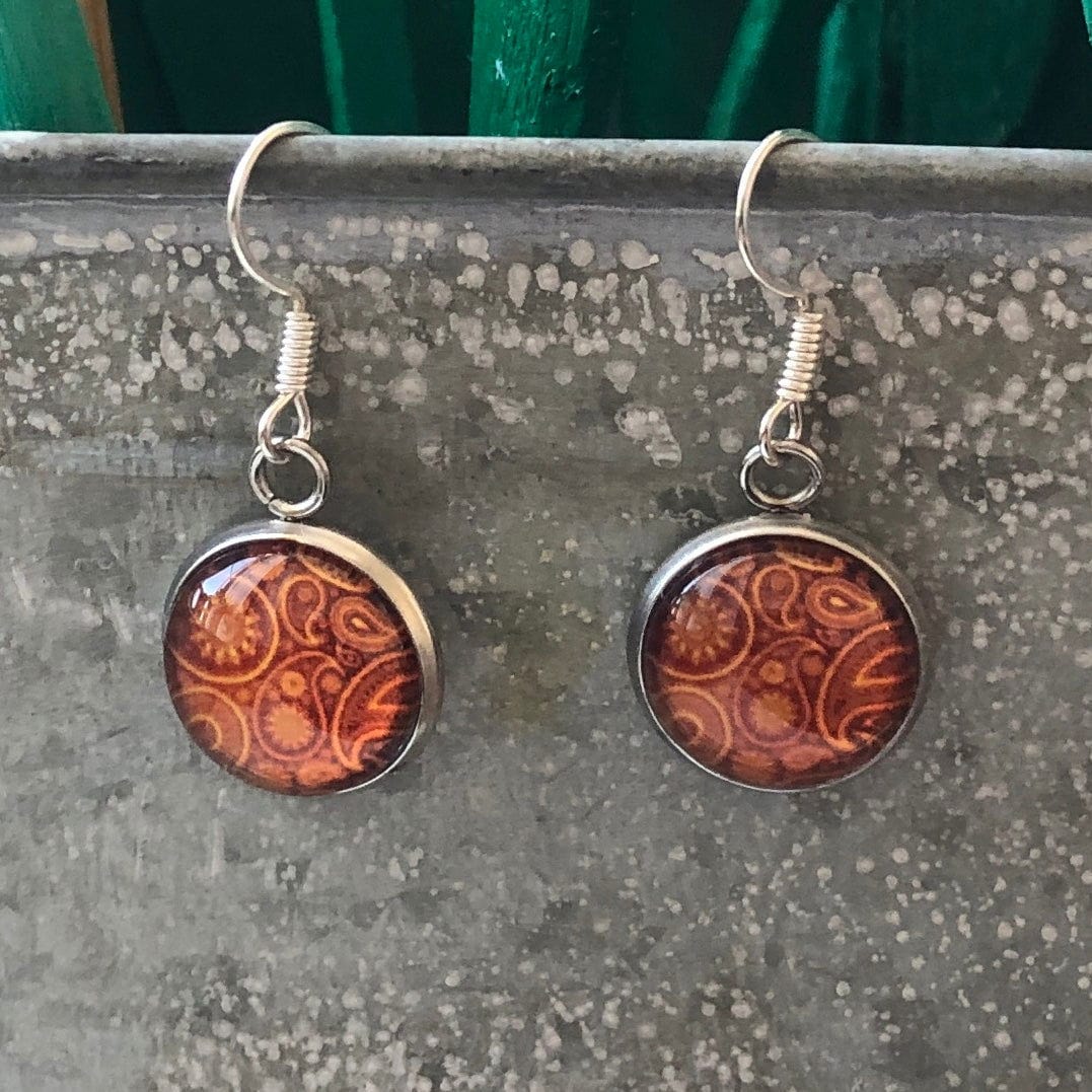 Silver Plated Dangle Earrings with Resin Silver Chamber Jewellery Store