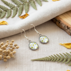 Silver Plated Dangle Earrings with Resin Silver Chamber Jewellery Store