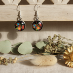 Silver Plated Dangle Earrings with Resin Silver Chamber Jewellery Store